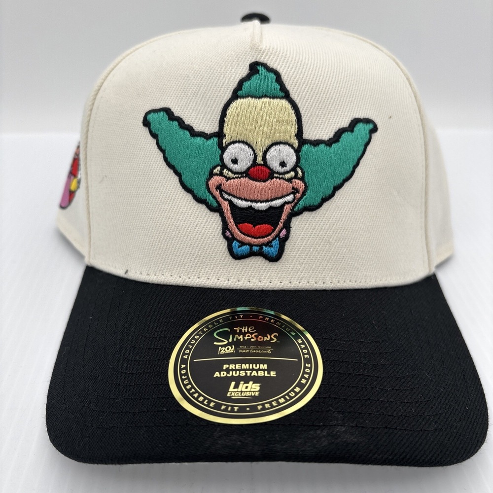 Lids Krusty the Clown Adjustable Hat White Black Blue Cotton The Simpsons